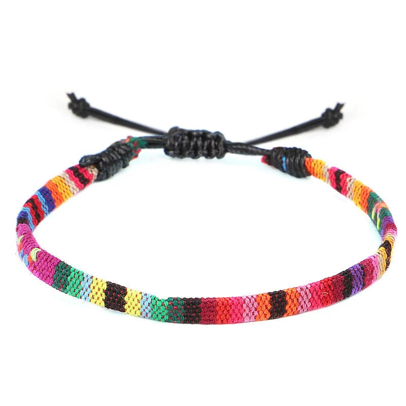 Hand Woven Rainbow Colour Anklet Bohemian Style