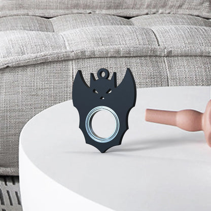 Halloween Bat Demon Ghost Keychain Fidget Spinner Toy - Black