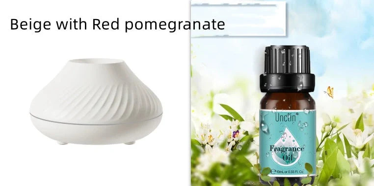 Volcanic Flame Aroma Diffuser with LED light and 130ml capacity in beige and black