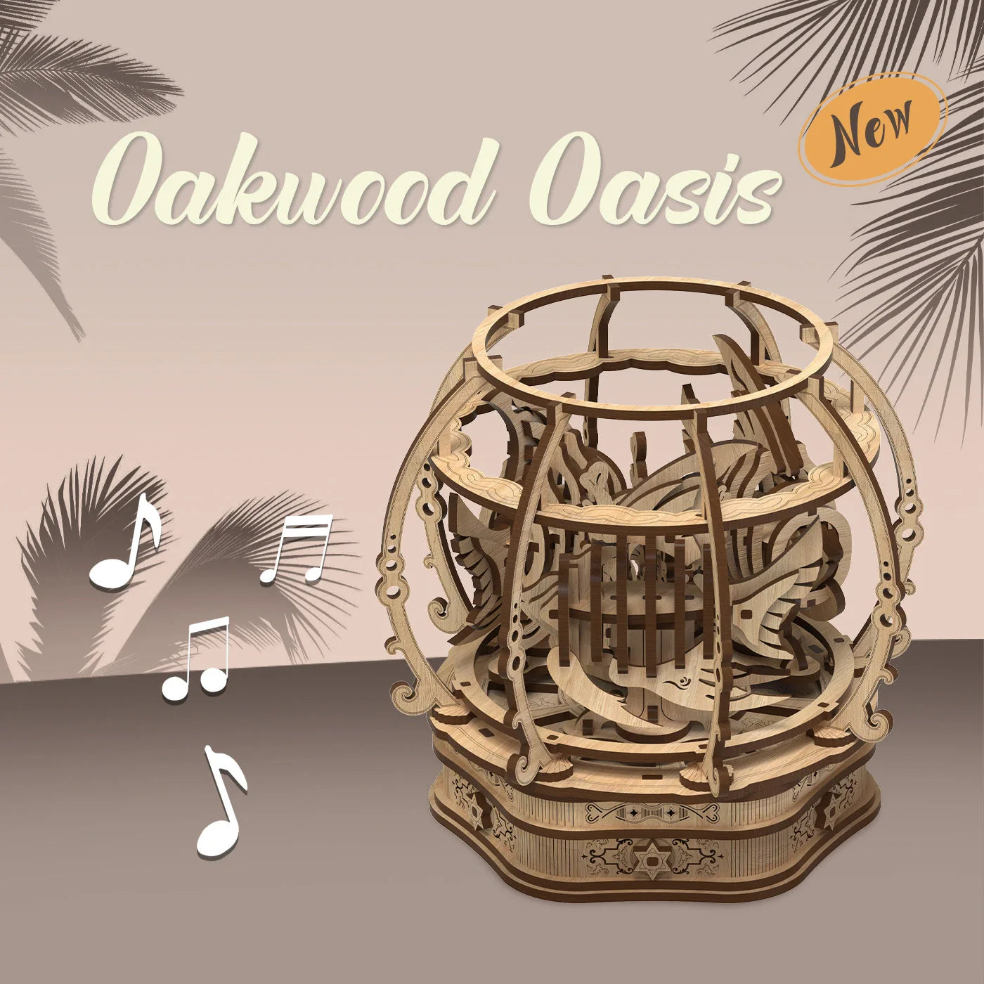 Fashion Simple Oak Oasis Shape Puzzle Toys - Educational wooden puzzle for children