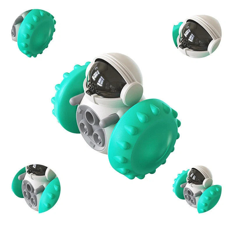 Tumbler Balance Car Dog Toy in vibrant colours, promoting pet intelligence through interactive play