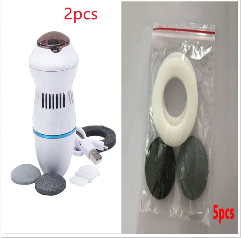 Electric foot file grinder with diamond heads for dead skin removal