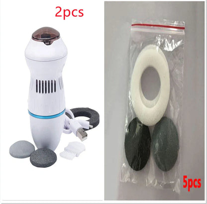 Electric foot file grinder with diamond heads for dead skin removal