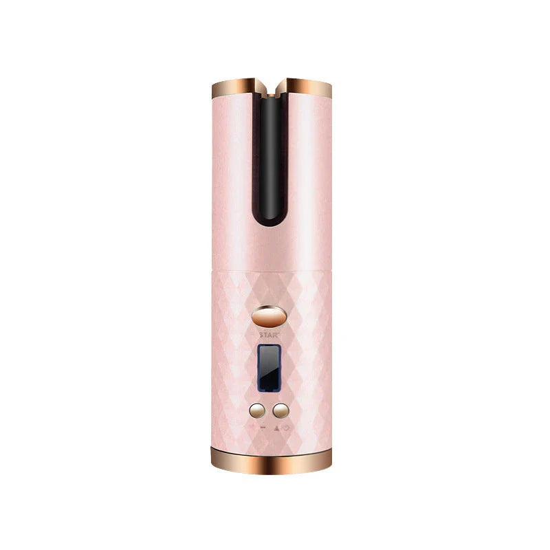 Cordless Automatic Hair Curler with LCD Display for creating salon-quality curls and waves on the go