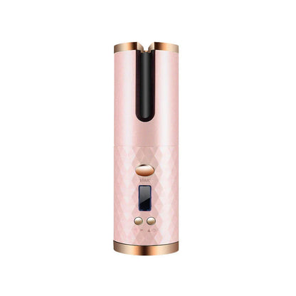Cordless Automatic Hair Curler with LCD Display for creating salon-quality curls and waves on the go