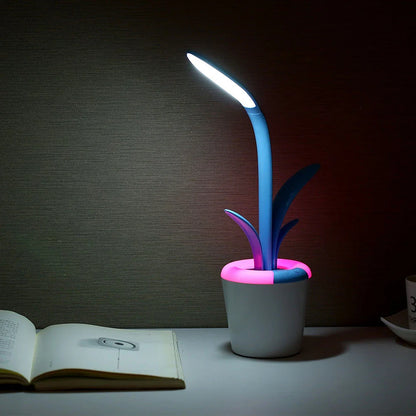 Stylish USB-Powered LED Desk Lamp with Adjustable Brightness, Night Light Mode, and Cordless Design for Home or Office Use