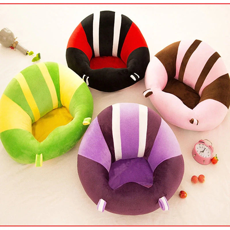 Baby Learning Seat Plush Toy Safety Dining Chair in various colors