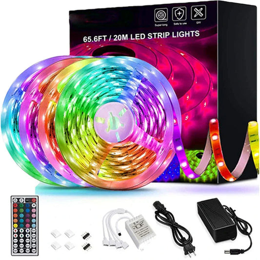 Vibrant and customizable LED strip lights that can be used to enhance home decor, lighting, and ambiance