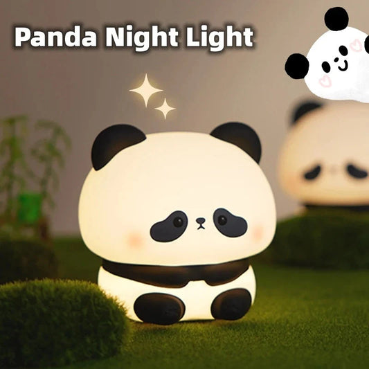 Adorable USB rechargeable panda LED night light with touch control and adjustable colours