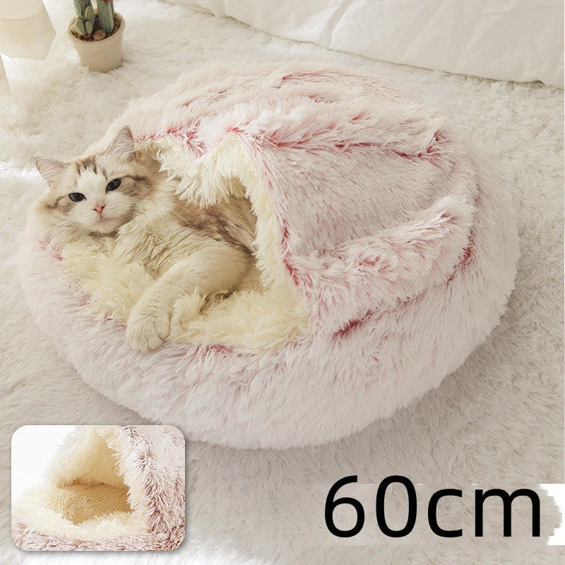 Cozy and comfortable 2-in-1 pet bed for cats and dogs, featuring plush, warm, and soft materials