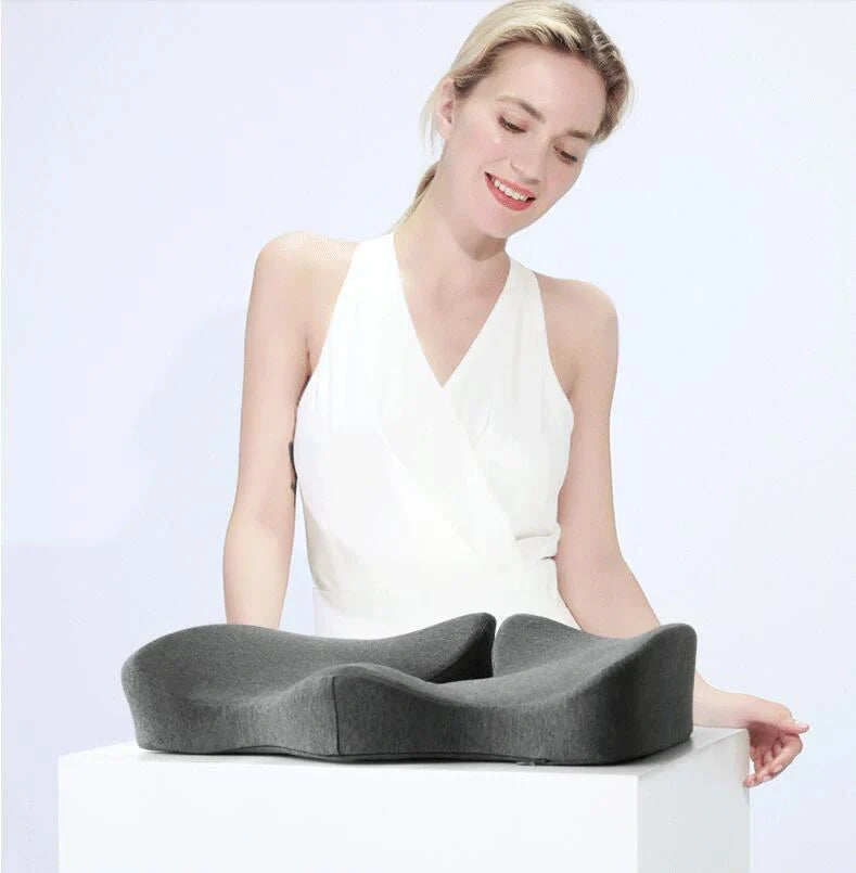 Memory foam seat cushion with lumbar support set in various colours