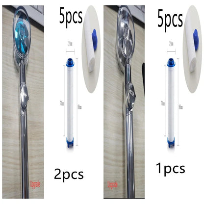 Turbo Propeller Shower Head in various colours with 360-degree fan extension