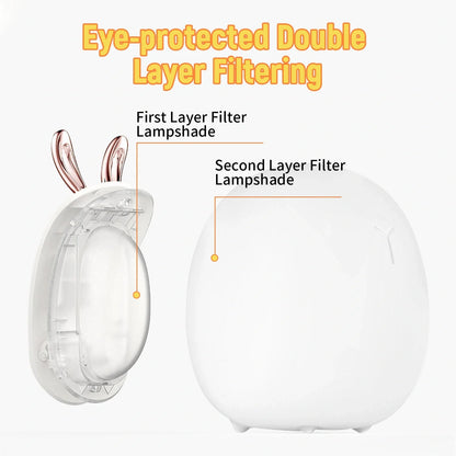Adjustable silicone night light for baby feeding with deer and rabbit designs