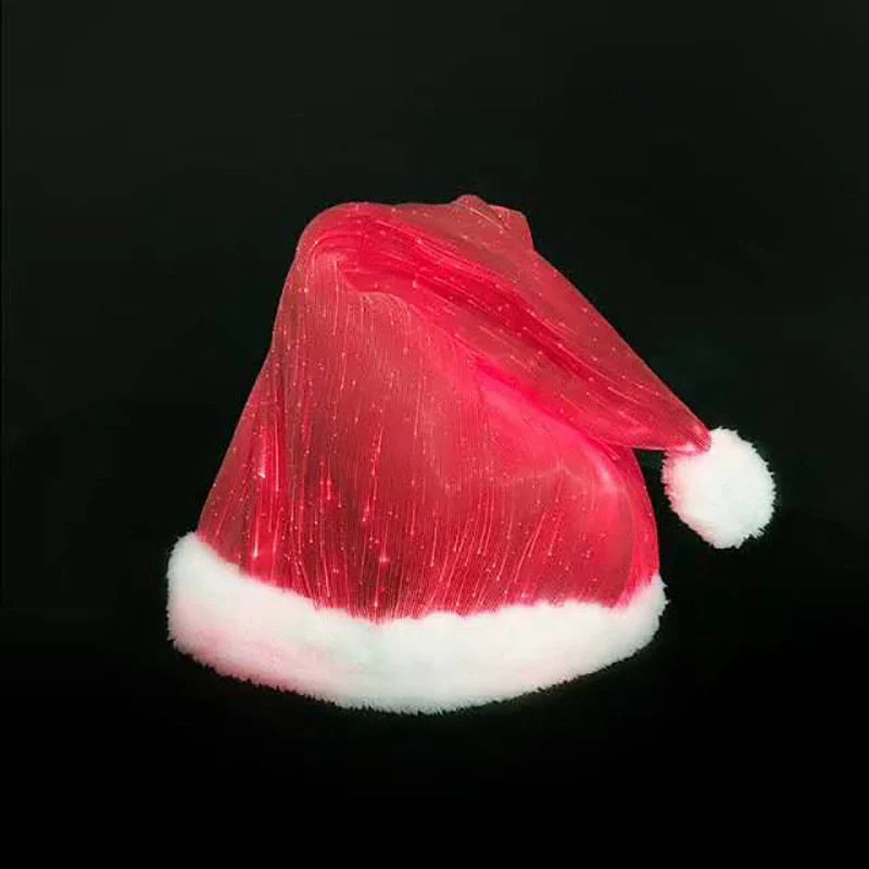 LED Glowing Christmas Hat with multi-coloured lights, festive holiday accessory