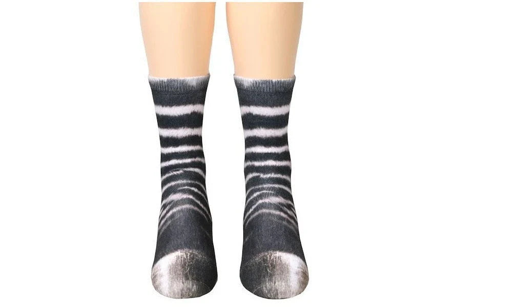 Cosy 3D animal paw socks in a variety of playful designs, including cats, dogs, elephants, tigers, and more