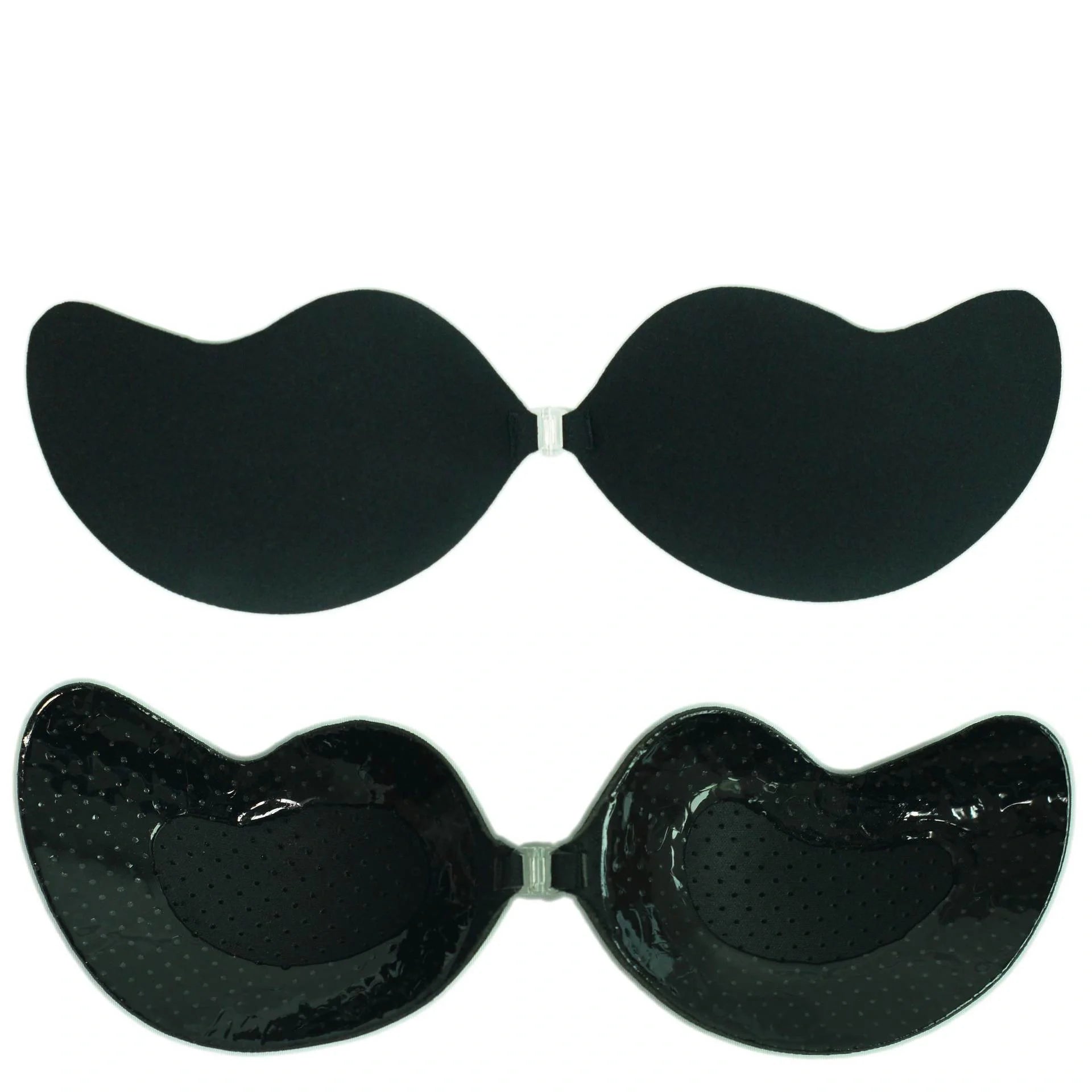 Lala Goddess Mango Cup deep V invisible bra in black and flesh colors