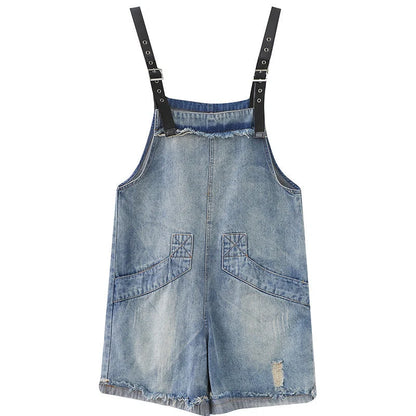 Stylish denim suspenders for women, perfect for plus-size fashion enthusiasts
