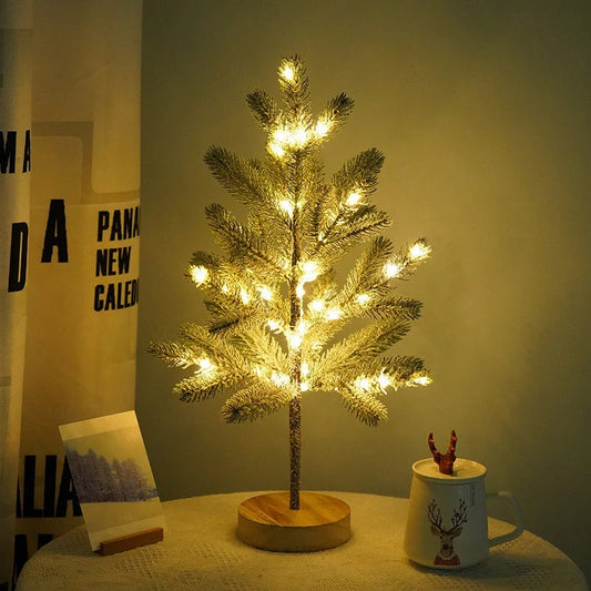 Adjustable LED PineTree Lamp with warm white lights for DIY home decor