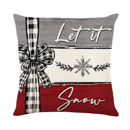Festive Christmas throw pillow cover with a variety of vibrant holiday designs, perfect for cozy and cheerful home decor
