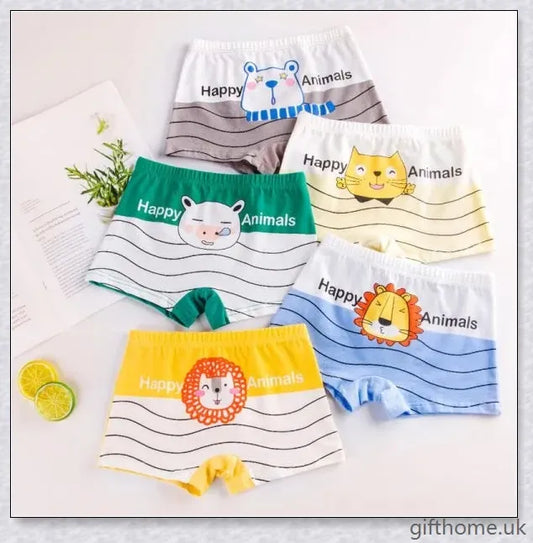 Boys' Flat Corner Fine Shuttle Cotton Underwear in various sizes and colours, featuring a sleek design and premium cotton construction.