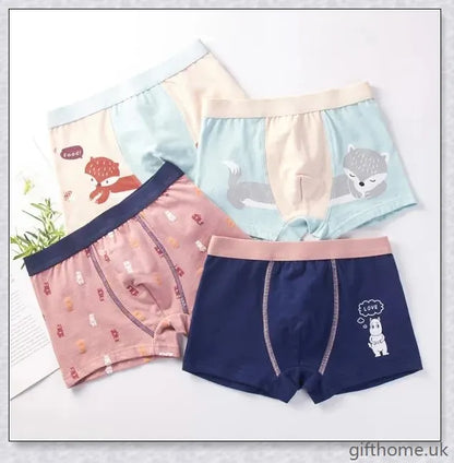 Boys' Flat Corner Fine Shuttle Cotton Underwear in various sizes and colours, featuring a sleek design and premium cotton construction.