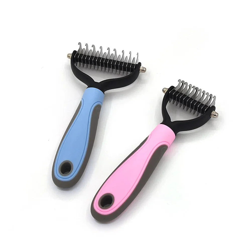 Premium Pet Deshedding Tool - Stainless Steel Dog & Cat Grooming Brush
