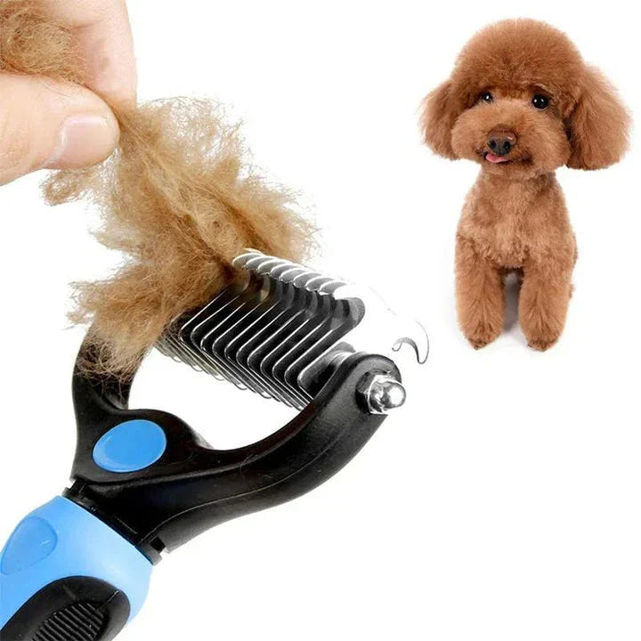 Premium Pet Deshedding Tool - Stainless Steel Dog & Cat Grooming Brush