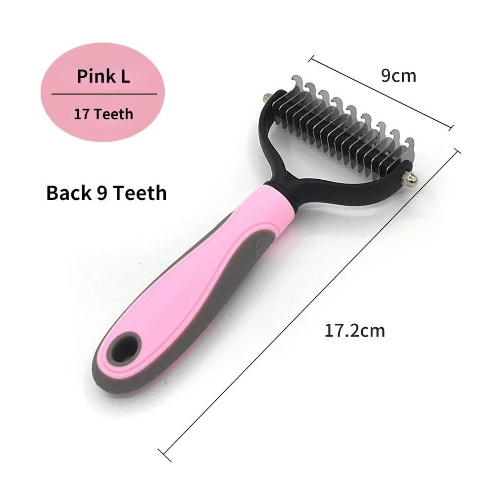 Premium Pet Deshedding Tool - Stainless Steel Dog & Cat Grooming Brush