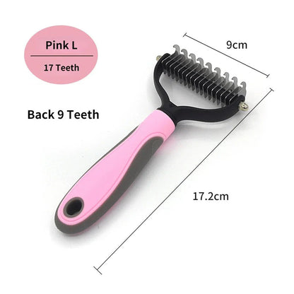 Premium Pet Deshedding Tool - Stainless Steel Dog & Cat Grooming Brush