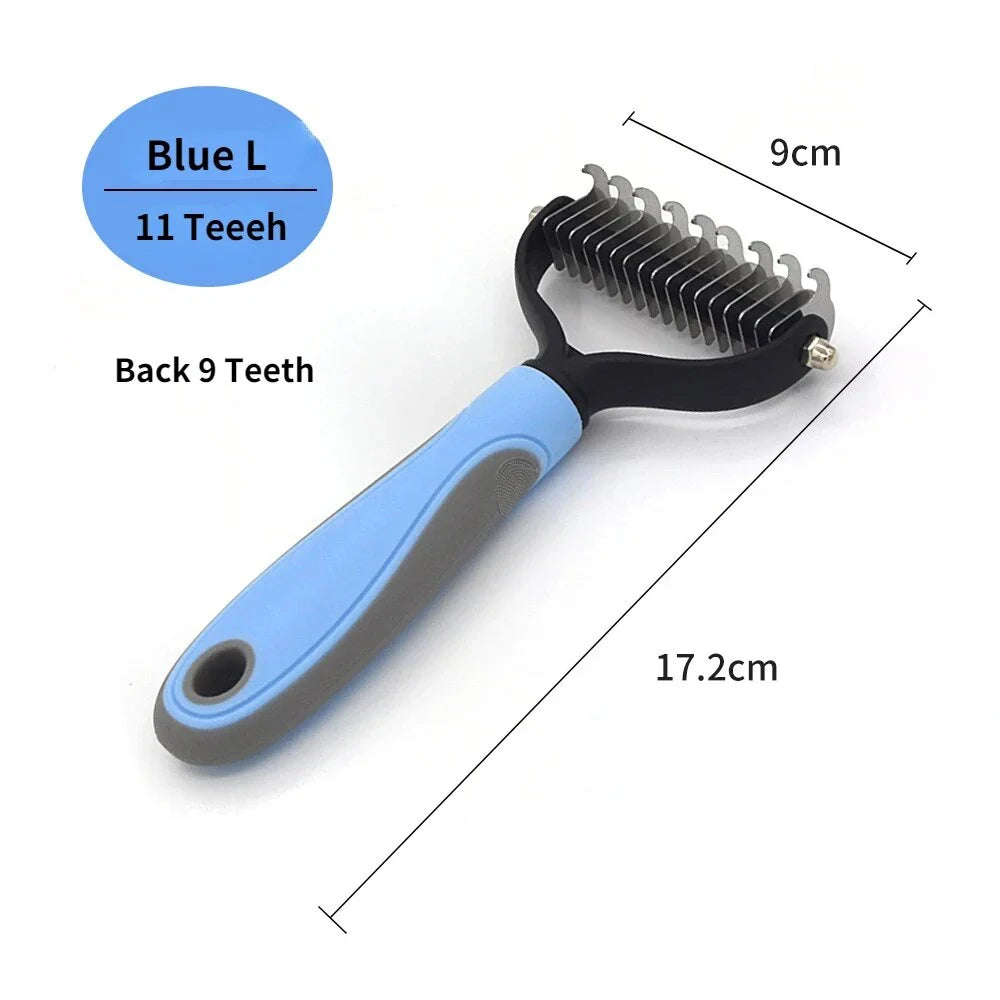 Premium Pet Deshedding Tool - Stainless Steel Dog & Cat Grooming Brush