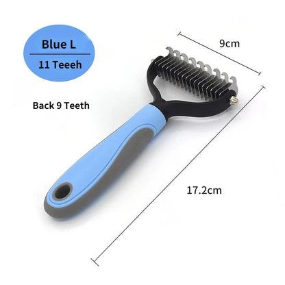 Premium Pet Deshedding Tool - Stainless Steel Dog & Cat Grooming Brush