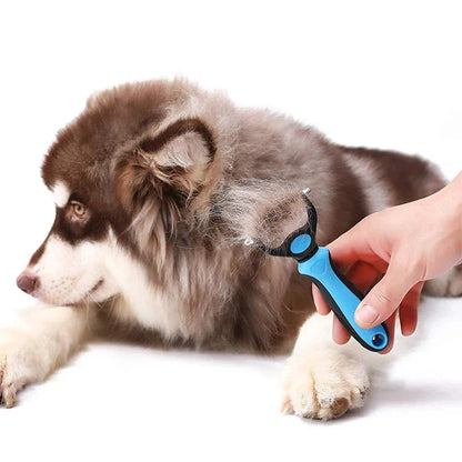 Premium Pet Deshedding Tool - Stainless Steel Dog & Cat Grooming Brush