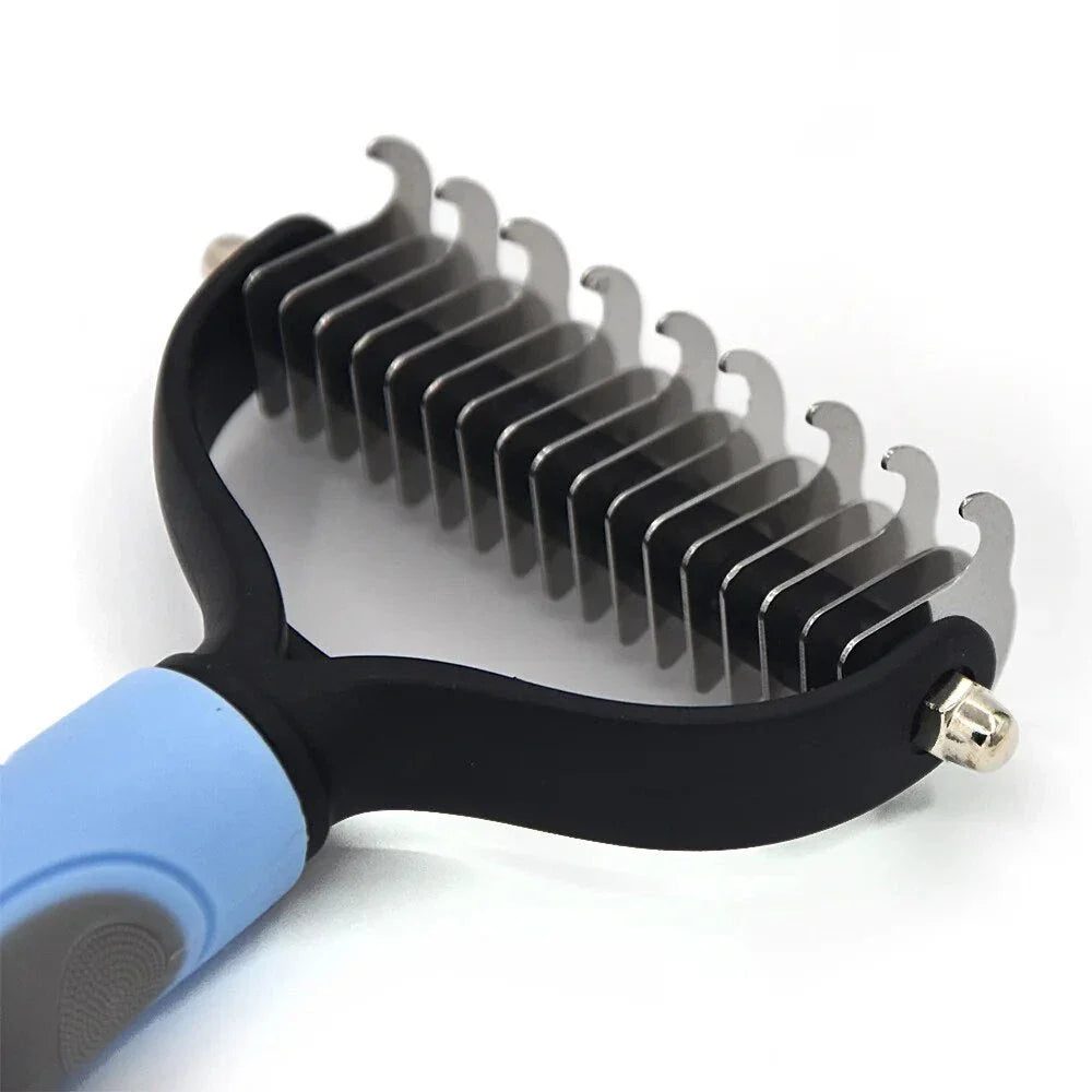 Premium Pet Deshedding Tool - Stainless Steel Dog & Cat Grooming Brush