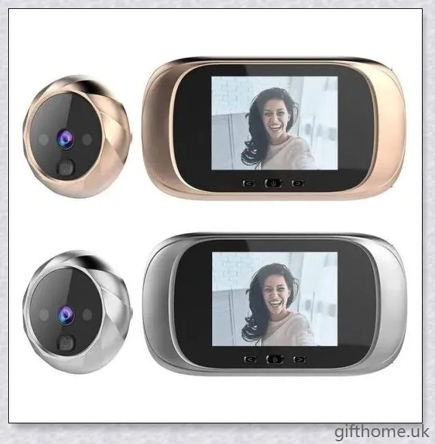 Doorbell Peephole Camera with LCD display, wide-angle lens, and night vision capabilities