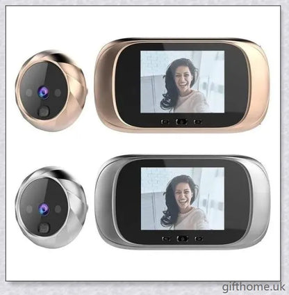 Doorbell Peephole Camera with LCD display, wide-angle lens, and night vision capabilities