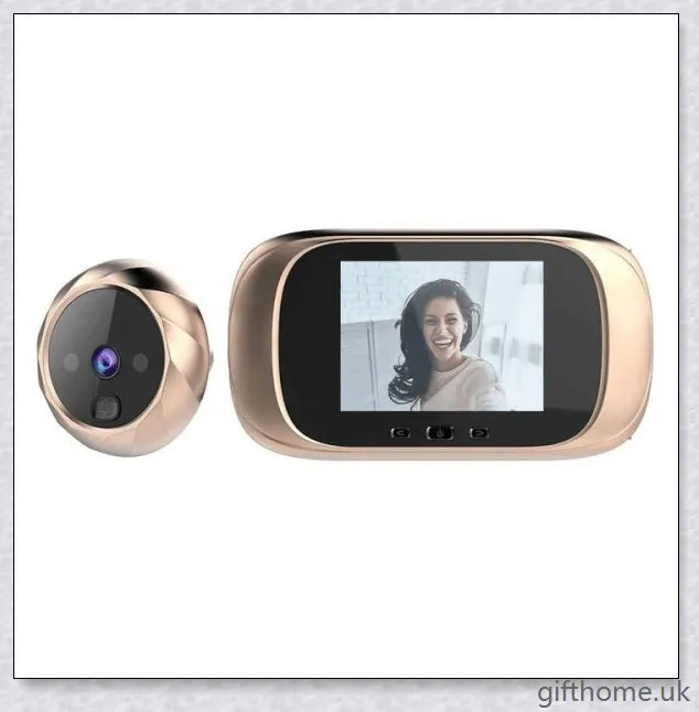 Doorbell Peephole Camera with LCD display, wide-angle lens, and night vision capabilities