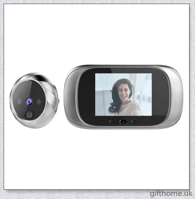 Doorbell Peephole Camera with LCD display, wide-angle lens, and night vision capabilities