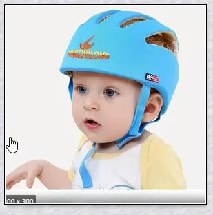 Heavy-duty baby flat head protector helmet in various colours, featuring breathable cotton material, adjustable straps, and shock-absorbing cushions for ultimate safety and comfort.