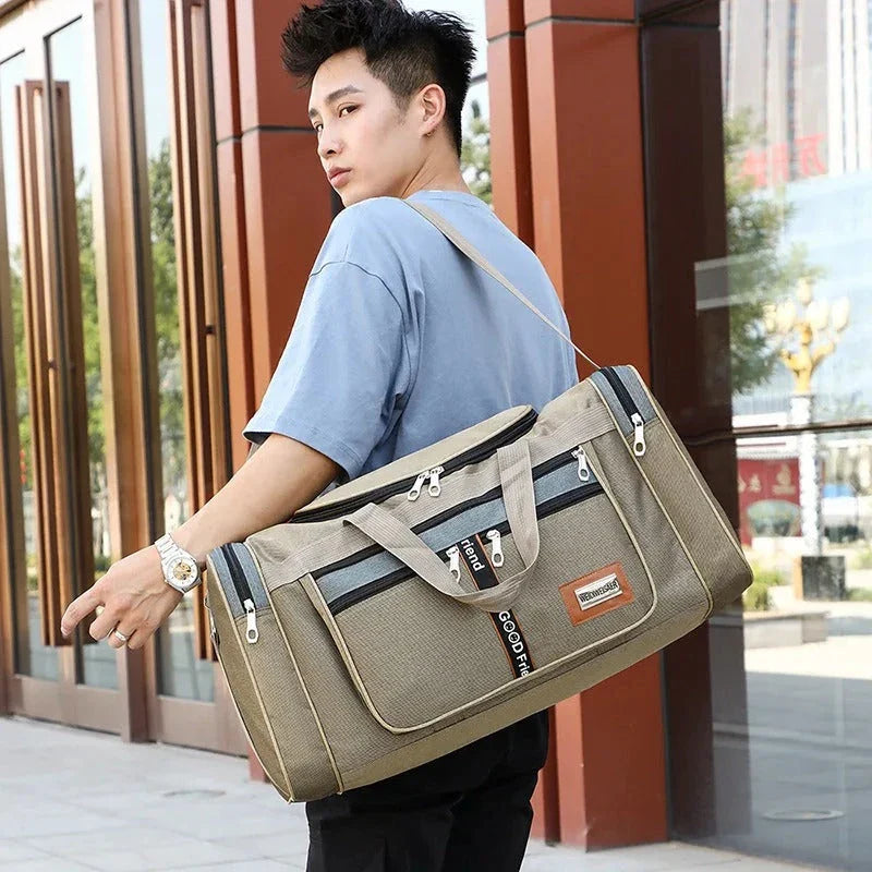 Large capacity travel duffel bag made of premium Oxford fabric, available in multiple colours