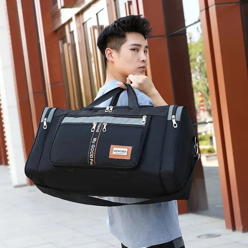 Large capacity travel duffel bag made of premium Oxford fabric, available in multiple colours