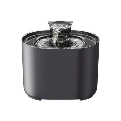 Automatic pet water fountain with 2.2L capacity, providing clean and hygienic drinking water for cats, dogs, and other pets