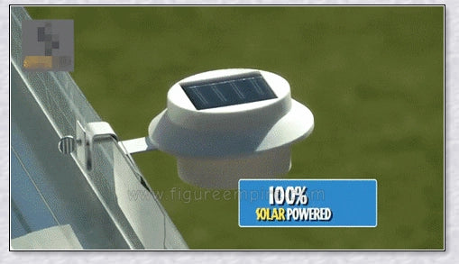 Premium solar-powered gutter lights illuminating an outdoor patio area at night