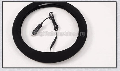 Warm and cosy heated steering wheel cover for comfortable winter driving