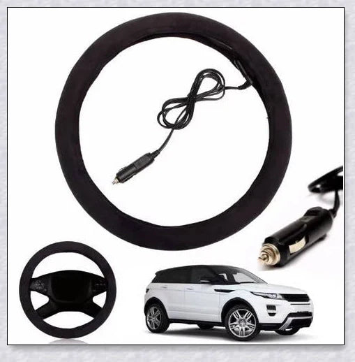 Warm and cosy heated steering wheel cover for comfortable winter driving