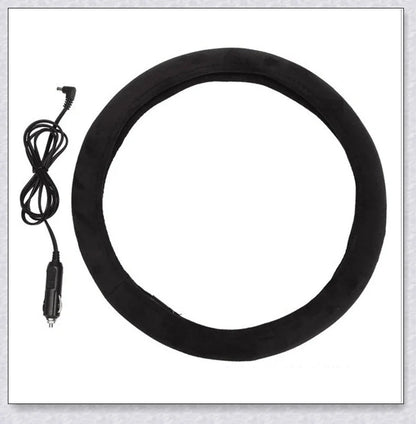 Warm and cosy heated steering wheel cover for comfortable winter driving