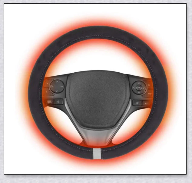 Warm and cosy heated steering wheel cover for comfortable winter driving