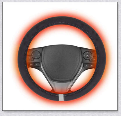 Warm and cosy heated steering wheel cover for comfortable winter driving