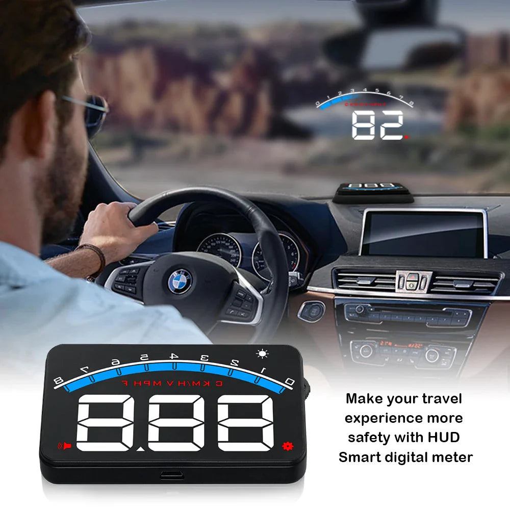 Windshield Speedometer Projector displaying driving data on car windshield