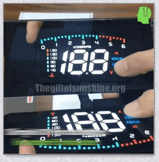 Windshield Speedometer Projector displaying driving data on car windshield