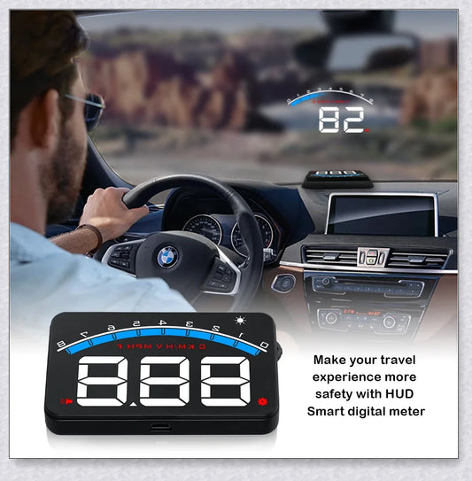 Windshield Speedometer Projector displaying driving data on car windshield